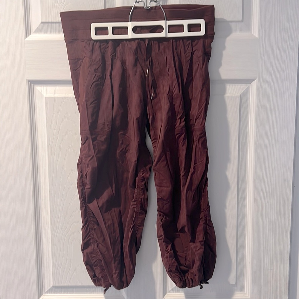 Lululemon Studio Burgundy Capri Pants.